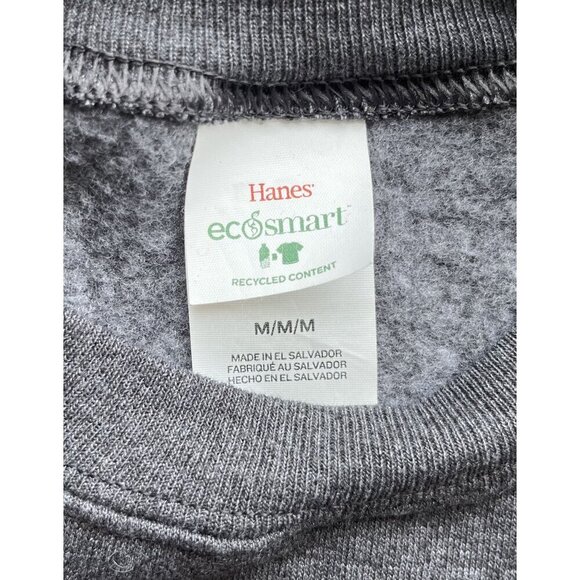 Hanes Charcoal Gray Sweatshirt With Heart Motif Size M - Picture 4 of 4